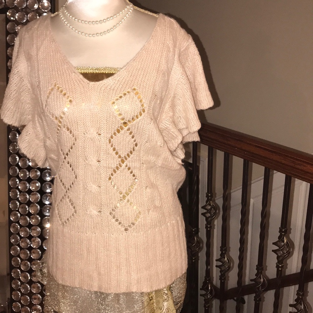 Allison Britney Flutter Sleeve Sweater